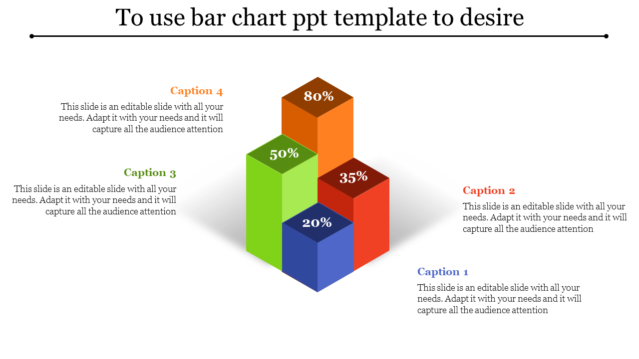 Growth analyzing Bar Chart PPT template